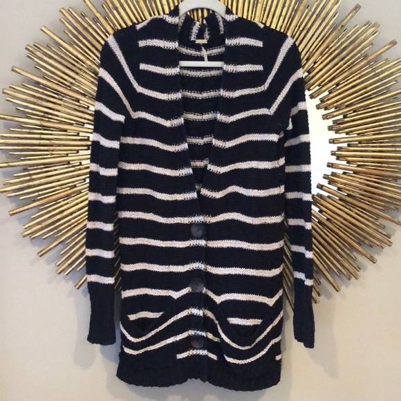 Free People Sweaters - Free People Black and White Striped Sweater